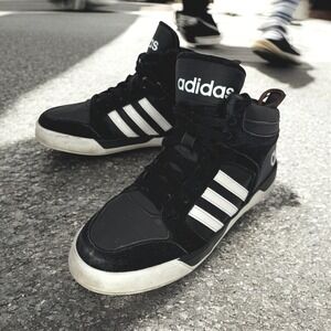 Adidas Sneakers Men 6 Hoops‎ VS Mid Black White High Top Basketball AW5426
